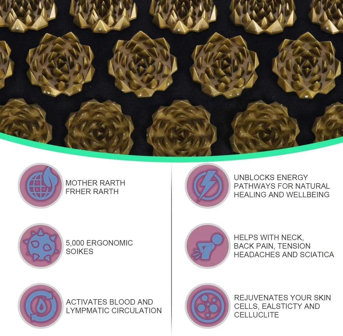 LOYPHARD Acupressure Recovery Mat & Pillow Set – Deep Muscle Relief & Full Body Relaxation