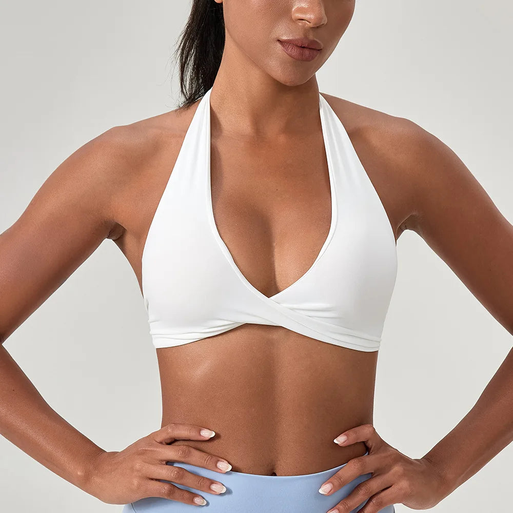 LOYPHARD Strappy Sports Bra – Women's Criss-Cross Back Padded Yoga & Fitness Bra