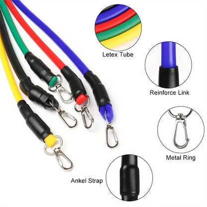 LOYPHARD 11PCS Resistance Bands Set – Portable Fitness Equipment with Pull Rope, Ankle Straps & Chest Expander