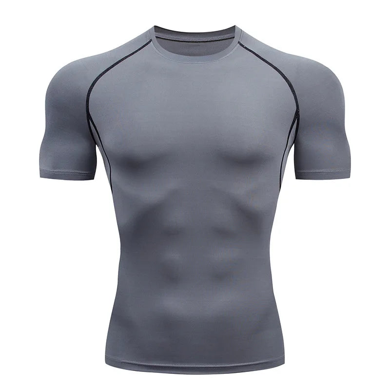 LOYPHARD Men's Compression Running Shirt – Quick Dry Performance Tee for Gym, Running, Training & Muscle Support