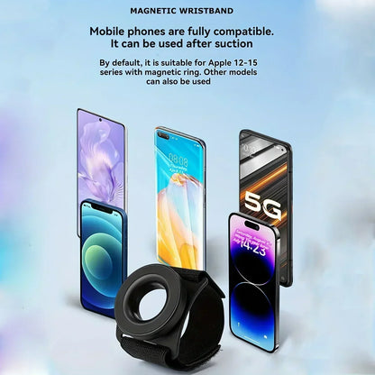 Magnetic Suction Phone Holder Wrist Strap