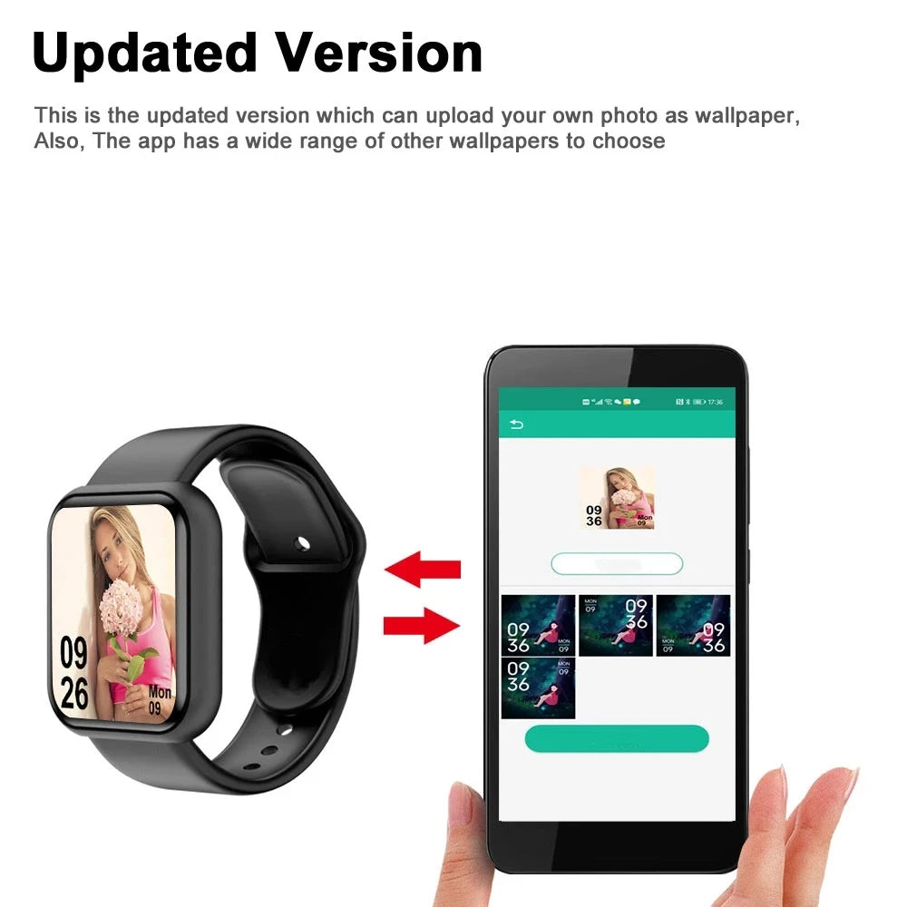 LOYPHARD Y68 Smart Watch – Fitness Tracker with Heart Rate Monitor, Music Control & Activity Tracking for Men, Women & Teens