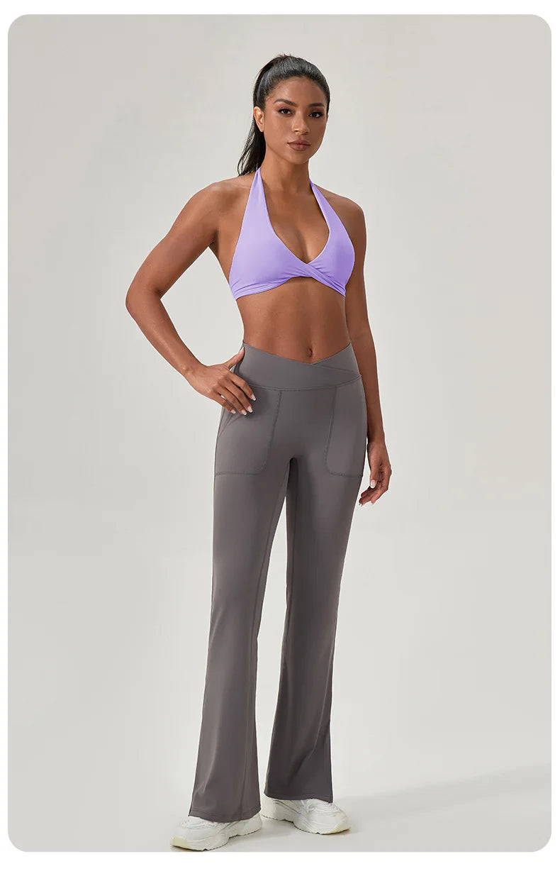 LOYPHARD Strappy Sports Bra – Women's Criss-Cross Back Padded Yoga & Fitness Bra