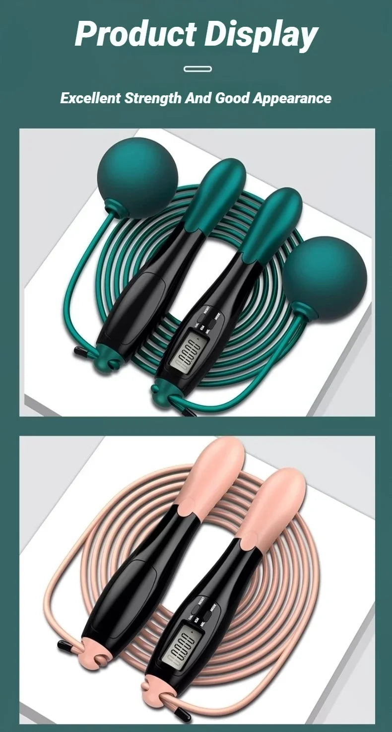 LOYPHARD Smart Counting Jump Rope Adjustable Steel Fitness Skipping Rope.