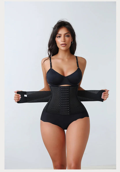 LOYPHARD PowerShape Waist Trainer – Double Belt Workout Corset with Back Support.