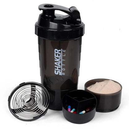LOYPHARD 3-Layer Protein Shaker Bottle – Leakproof Mixing Cup for Gym, Fitness & Bodybuilding.