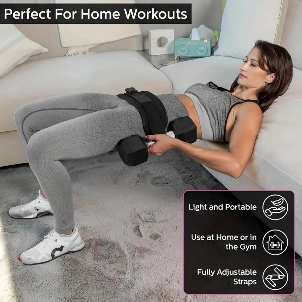 LOYPHARD Adjustable Weighted Waist Belt, for Home Workouts, Dumbbell Training & Hip Shaping, Home Gym Fitness Equipment
