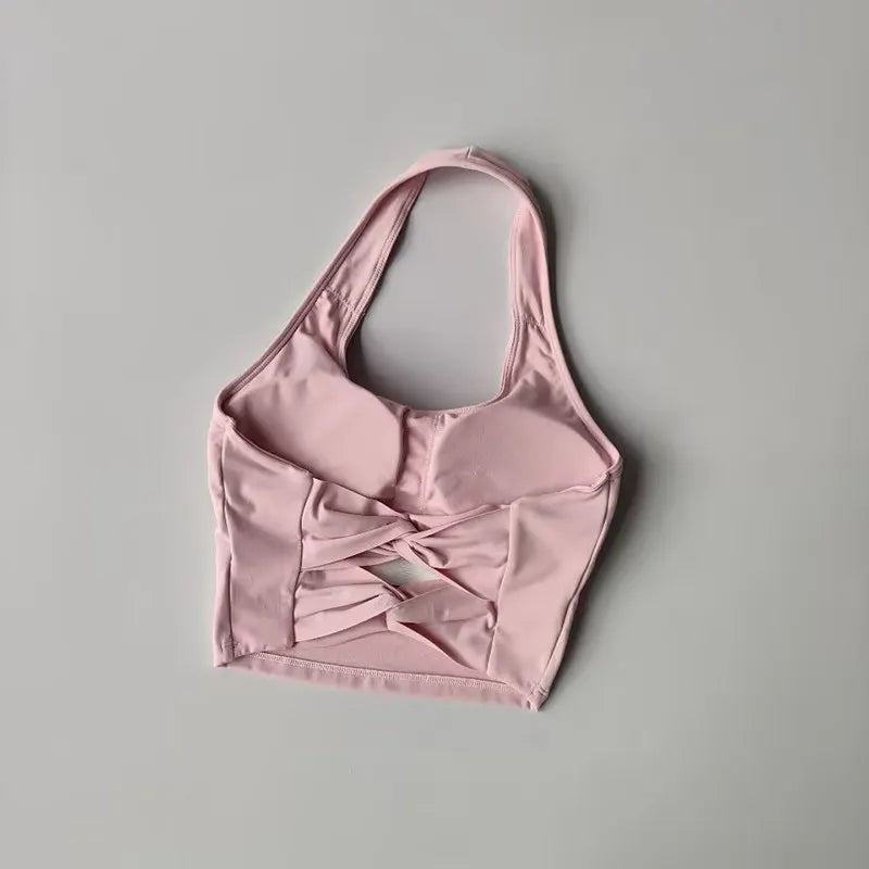 LOYPHARD Women's Fitness Sports Bra – Backless Workout Crop Top for Gym, Yoga & Activewear