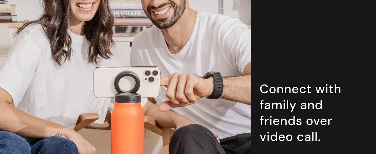 Insulated Sports Water Bottle with Magnetic Phone Holder
