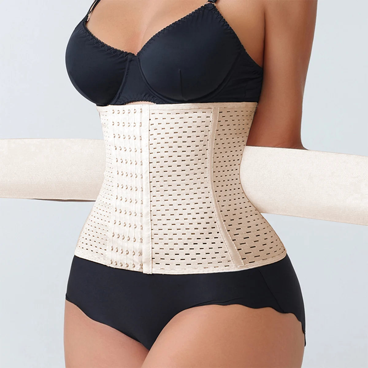 LOYPHARD PowerShape Waist Trainer – Double Belt Workout Corset with Back Support.