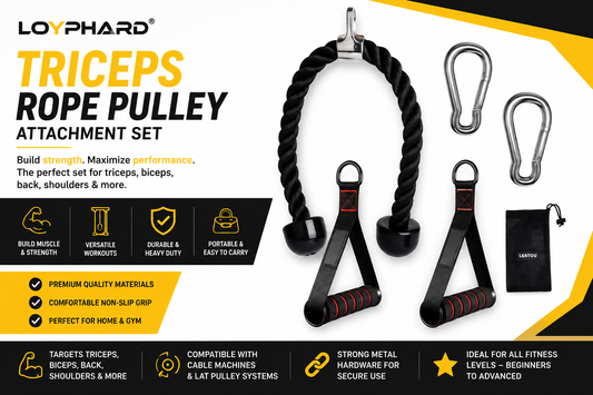 LOYPHARD  Triceps rope cable 
attachment-Heavy Duty Gym Handle for Biceps, Back & sholder workouts
