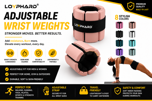 LOYPHARD Adjustable Wrist Weights – Fitness Strength Bands for Walking, Running, Yoga & Home Workouts.