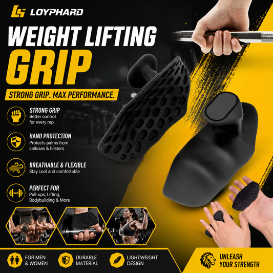 LOYPHARD Weight Lifting Grips Fingerless Workout Gloves for Gym & Pull Ups.