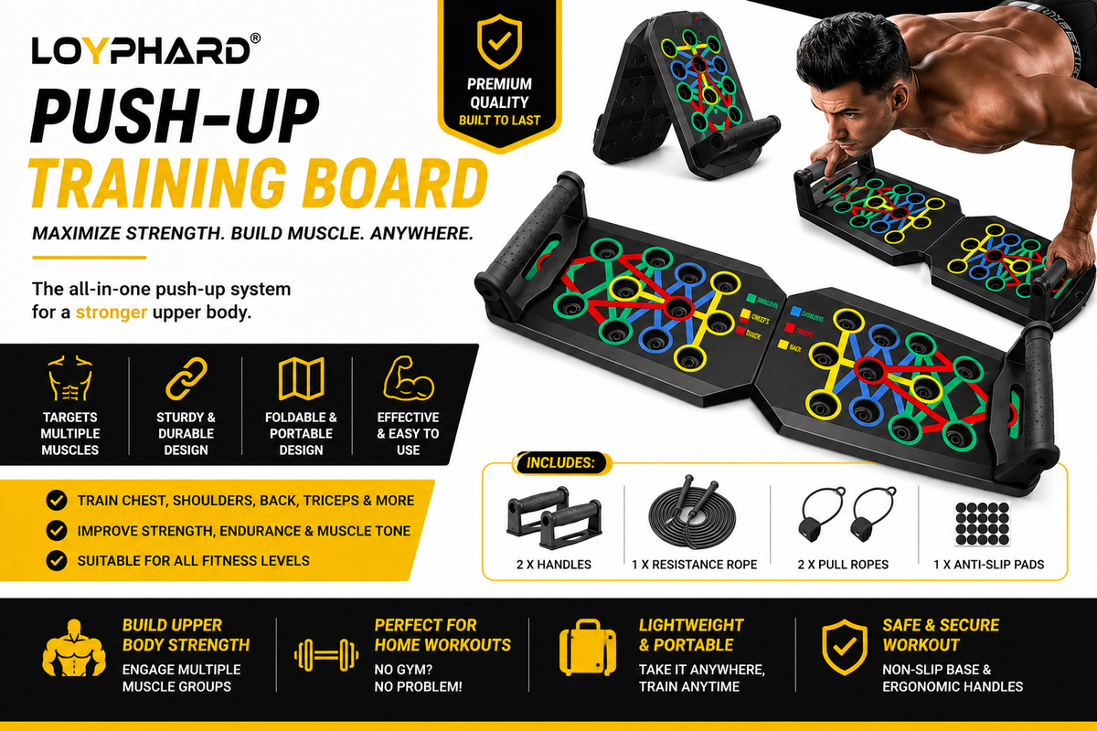 LOYPHARD Portable Push-Up Board Set for Home Strength Training