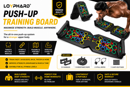 LOYPHARD Portable Push-Up Board Set for Home Strength Training