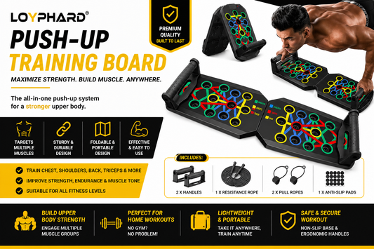 LOYPHARD Portable Push-Up Board Set Multifunctional Fitness Training System.